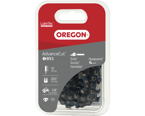 Chaîne de tronçonneuse OREGON Q91VG053E, 3/8" | 1,3 mm | 53 TG | HM | 35 cm Chaîne de tronçonneuse Oregon AdvanceCut B53, longueur 35 cm