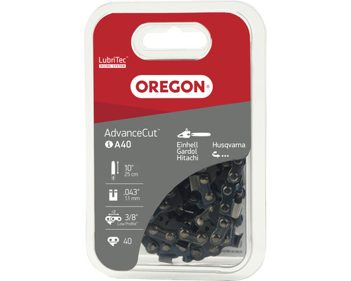 Chaîne de tronçonneuse OREGON Q90SG040E, 3/8" | 1,1 mm | 40 TG | HM | 25 cm Chaîne de tronçonneuse Oregon AdvanceCut A40, 25 cm