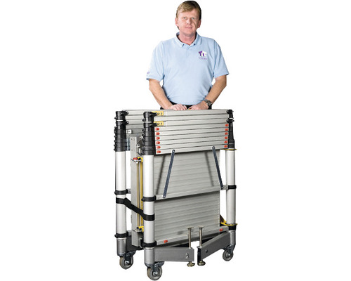 Échafaudage roulant mobile en aluminium plié avec une personne