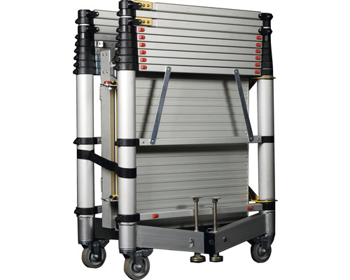 Échafaudage roulant pliable en aluminium.