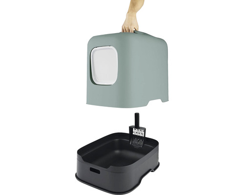 Katzentoilette mit Schaufel und Deckel