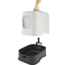 Katzentoilette mit Haube, Schaufel und Einstieg