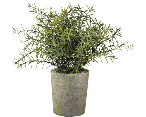 Plante artificielle romarin dans un pot en ciment Ø 15 h 30 cm vert