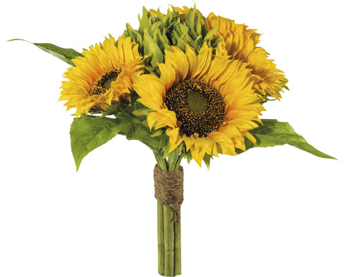 Kunstpflanze Sonnenblumen Bouquet Ø 24 H 35 cm gelb