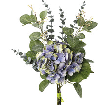 Künstlicher Blumenstrauß mit Hortensien und Eukalyptus