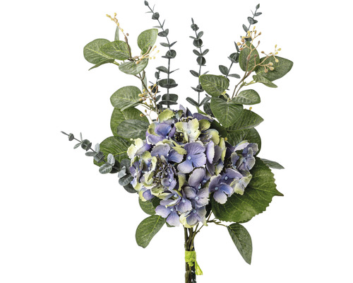 Plante artificielle bouquet d'hortensias Ø 19 h 56 cm violet