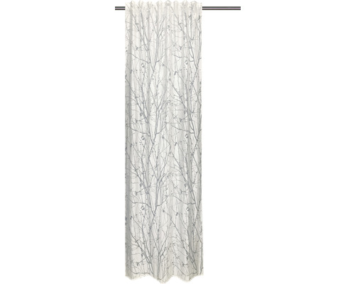 Rideau avec galon fronceur Flora blanc 140 x 240 cm