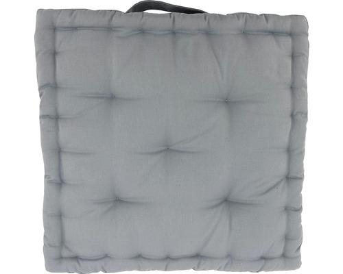 Galette de chaise coton gris 40 x 40 cm Coussin d''assise gris avec poignée