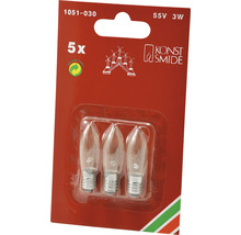 Cinq bougies pour arbre de Noël 55 volts 3 watts sous blister