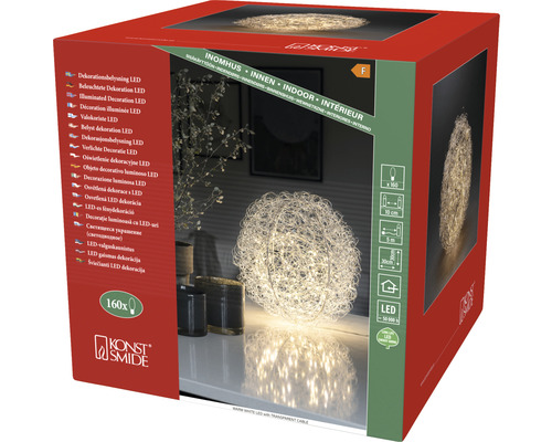 Verpackung einer LED Dekokugel, 30 cm Durchmesser, mit 160 Leuchtdioden