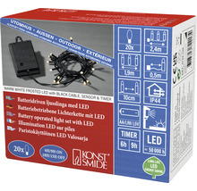 Batteriebetriebene LED Lichterkette mit schwarzem Kabel für den Außenbereich