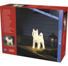 Verpackung einer Konstharts Smide LED Dekofigur Hund für den Außenbereich