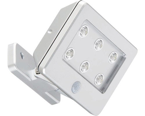 LED Aussenwandleuchte silber 6 x 0.48 W mit Bewegungsmelder