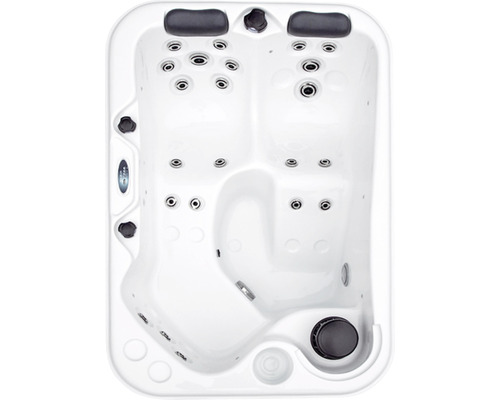 Aufnahme eines Whirlpools mit mehreren Sitzen und Düsen