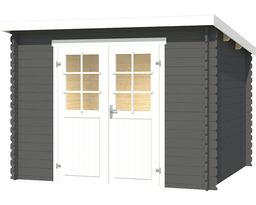 Abri de jardin en bois avec double porte et fenêtres