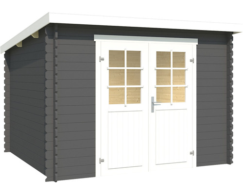 Abri de jardin en bois avec double porte et fenêtres