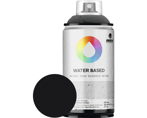 MTN Montana Water Based peinture aérosol RV-9011 Carbon Black 300 ml