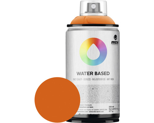 MTN Montana Water Based peinture aérosol RV-2004 Azo Orange 300 ml
