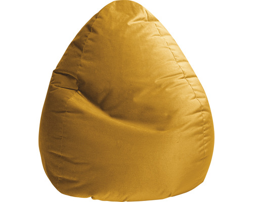Pouf coussin Sitting Point Beanbag Marla XXL env. 300 litres jaune moutarde 80x130 cm