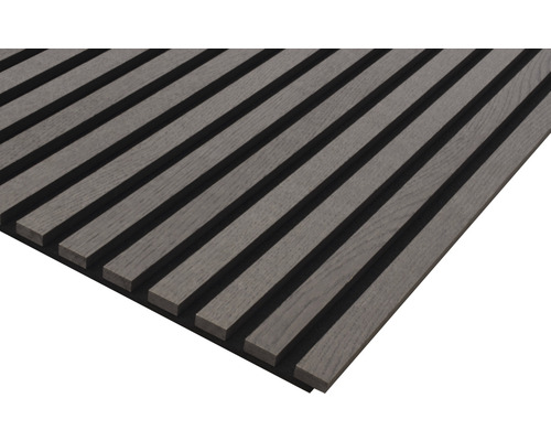 Panneau acoustique placage chêne fumé 2400 x 572 x 19 mm