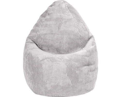 Pouf coussin Sitting Point Beanbag Shara XL env. 220 litres gris 70x110 cm Pouf en velours côtelé gris