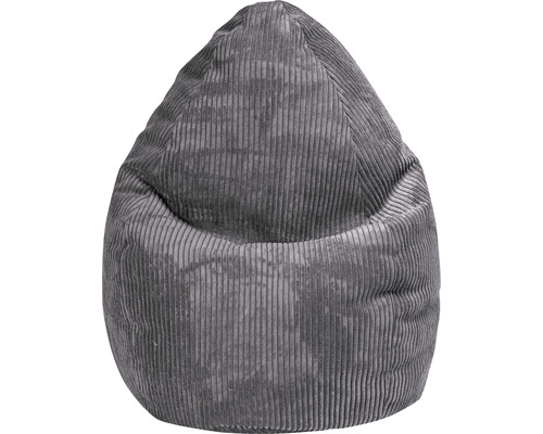 Pouf coussin Sitting Point Beanbag Shara XL env. 220 litres anthracite 70x110 cm Pouf gris en velours côtelé