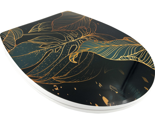 Abattant de WC avec motif de feuilles