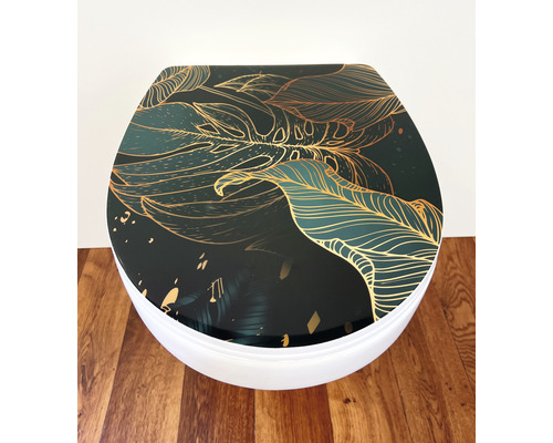 Abattant de WC avec motif de feuilles