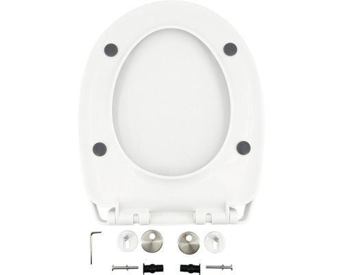 Abattant de WC en plastique avec matériel de fixation