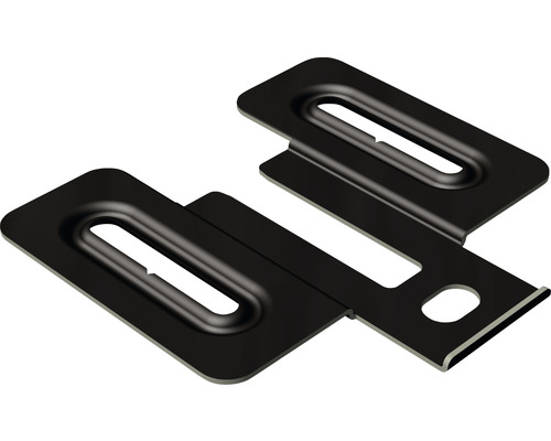 Fixations métalliques avec trous oblongs pour le montage