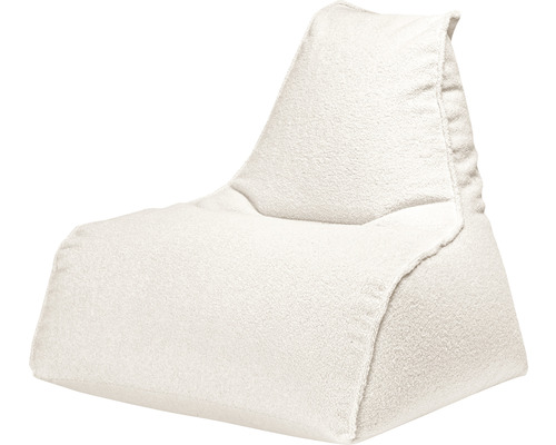 Sitzsessel Sitting Point Jazz Woolly ca. 270 Liter natur beige 70x80x70 cm Weißer Sitzsack in Dreiecksform
