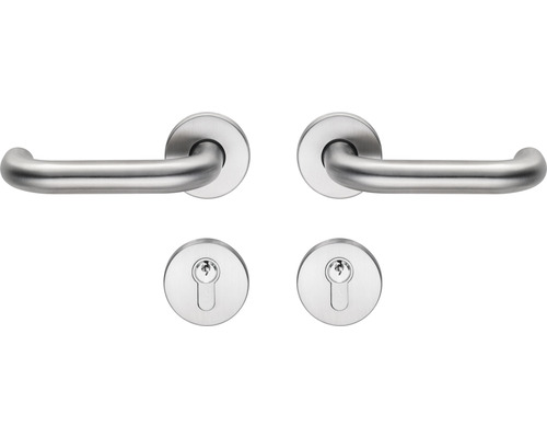 Edelstahl Türdrückergarnitur mit Schlüsselloch