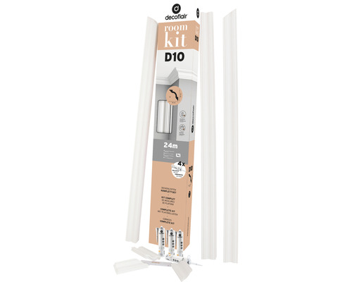Decoflair kit de moulures pour pièce D10 avec colle de montage et boîte à onglets