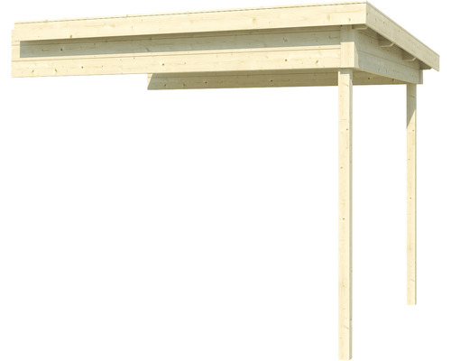 Carport en bois avec deux poteaux