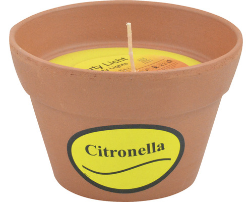 Citronellakerze in Waschtontopf Ø 11,5 cm H 7,5 cm gelb