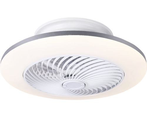 Ventilateur de plafond avec éclairage Gibli blanc/gris jusqu'à 25 m² avec télécommande