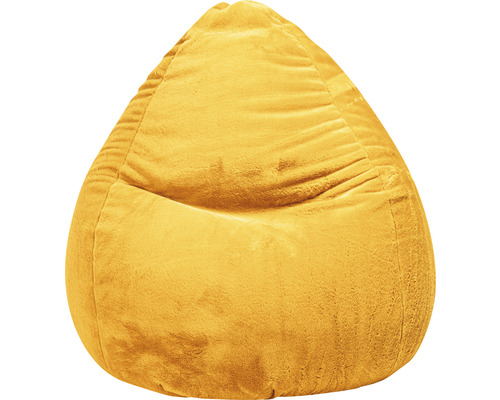 Pouf coussin Sitting Point Beanbag Softy XXL env. 300 litres jaune moutarde 80x130 cm
