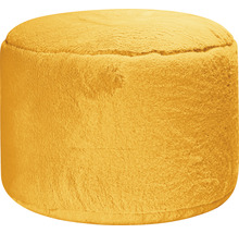 Pouf jaune en fausse fourrure