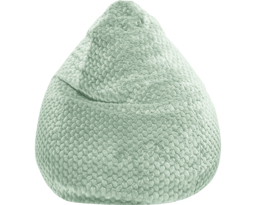 Pouf coussin Sitting Point Beanbag Mink XXL env. 300 litres sauge 80x130 cm Pouf vert clair avec revêtement en tissu