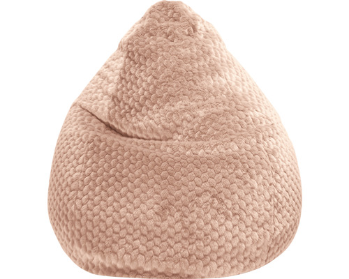 Pouf coussin Sitting Point Beanbag Mink XXL env. 300 litres nude 80x130 cm Pouf beige en fausse fourrure