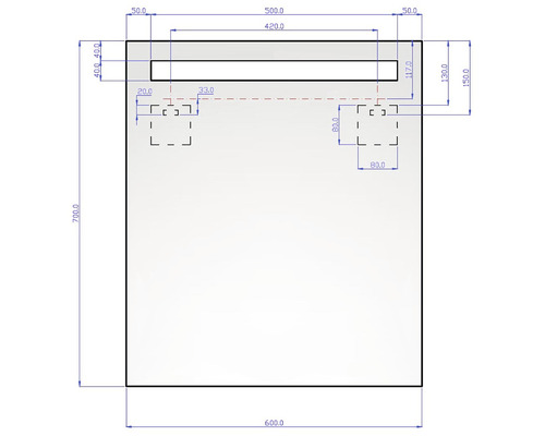 Dessin technique avec dimensions