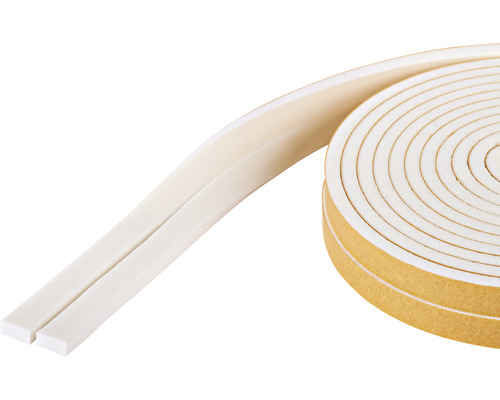 fix-o-moll Schaumstoff-Dauer-Dichtung weiss 6 m 4 x 9 mm Schaumstoff Dichtband Rolle