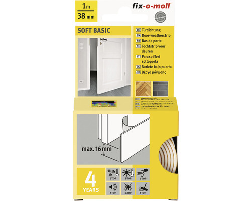 Joint de porte fix-o-moll SOFT BASIC auto-adhésif blanc 1 m x 38 mm