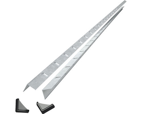 Schulte Profilé angulaire système d'emboîtement 230 x 3.5 x 3.5 cm galvanisé Profilés de protection des bords en métal avec éléments de protection des coins