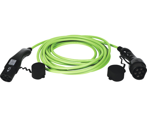 Cable de recharge pour voiture électrique Type 2 vers Type 2 - 10 mètres -  32A 22kw - Triphasé