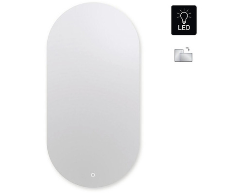 Miroir de salle de bains à LED Ambiente Oval Sensor 100x50 cm