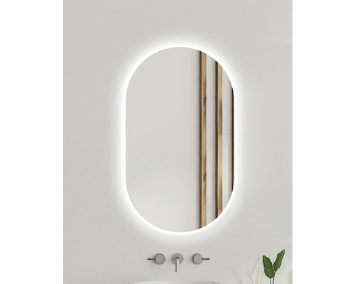 Miroir de salle de bains à LED Ambiente Oval 100x50 cm
