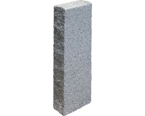 Palissade rectangulaire Natura Trend cristal-granit 25x12,5x75 cm Pierre de parement grise en béton