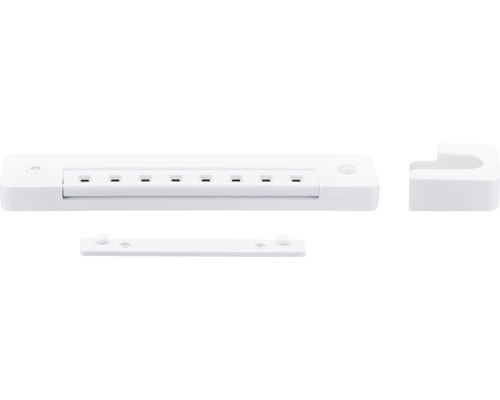 Tringle de garde-robe blanche avec crochets et matériel de fixation