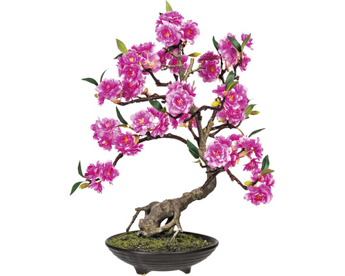 Kunstpflanze Bonsai Cerasum Pink H 50 cm grün